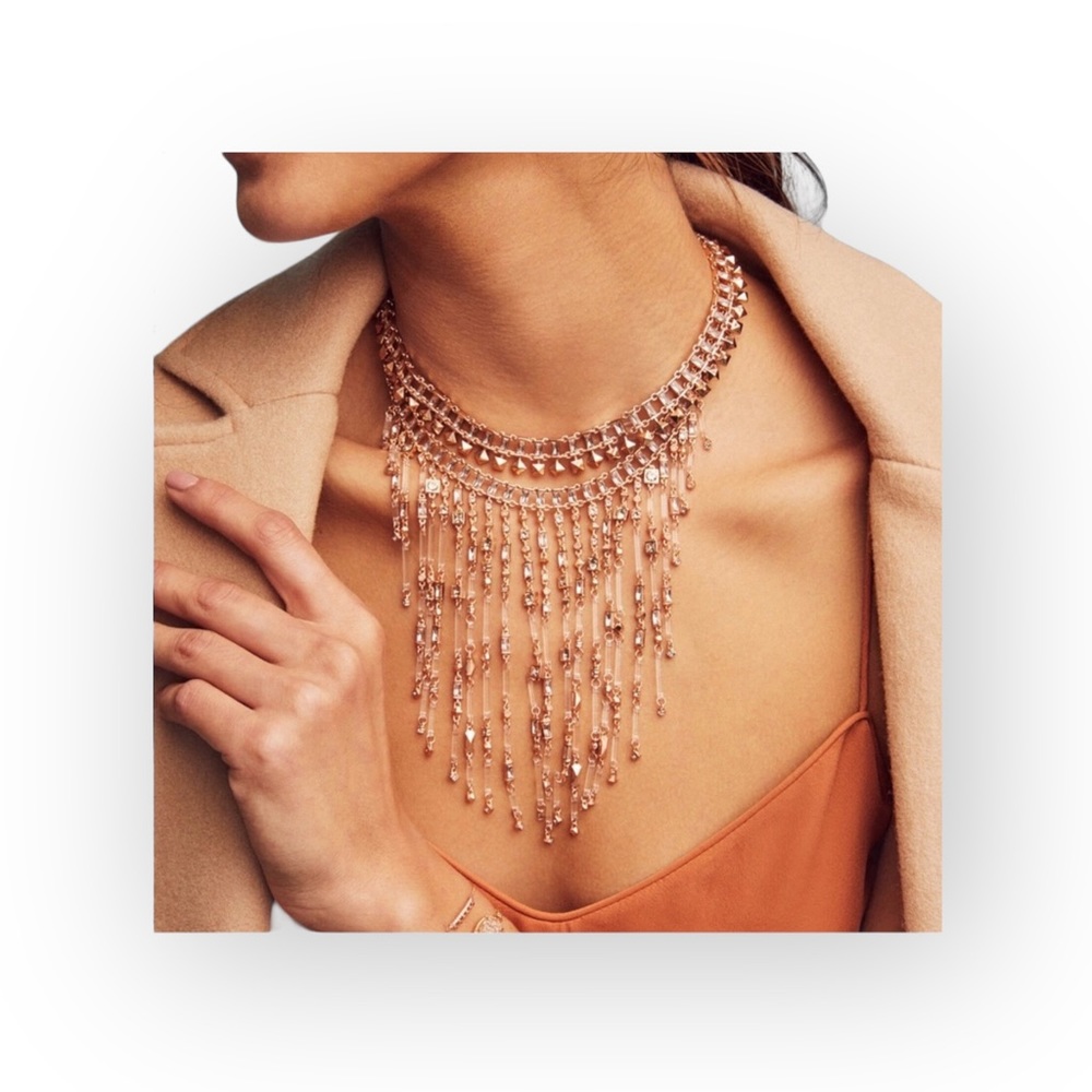 new Kendra Scott ® ❤︎ Oscar Crystal Collar Necklace ❤︎ Sparkly Lilac Stones ❤︎ - Picture 9 of 15